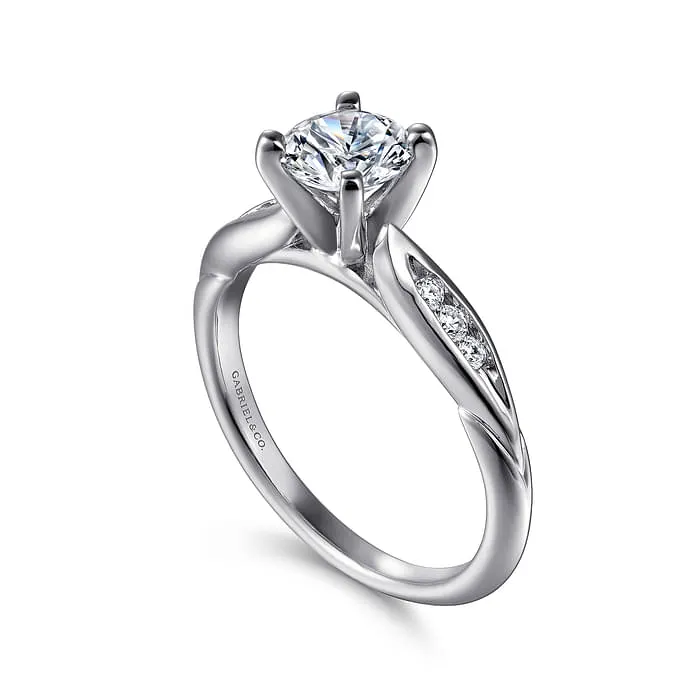 Gabriel & Co. "Quinn" Tapered Diamond Channel Set Engagement Ring