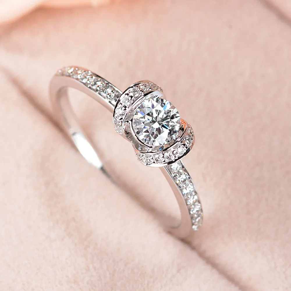 GIA Diamond V-Shape Gallery Engagement Ring