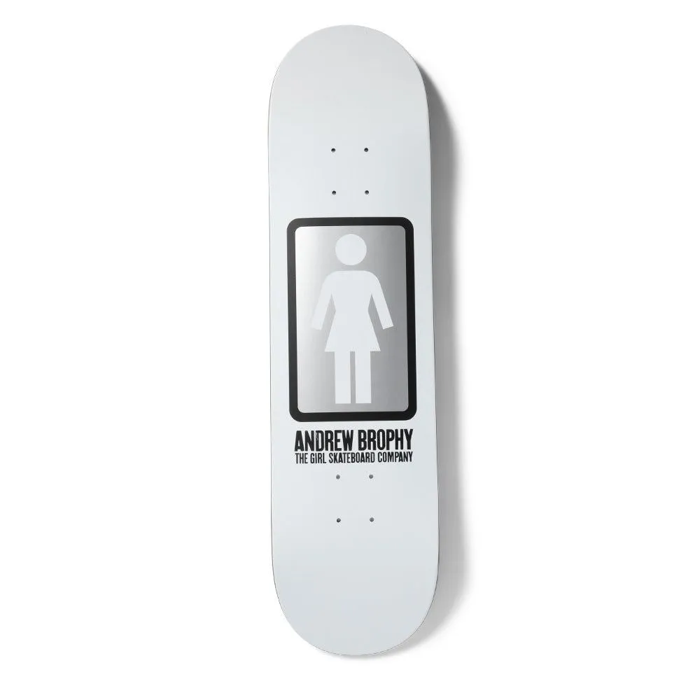 Girl Skateboard OG Black White Andrew Brophy Skateboard Deck - 8.56"