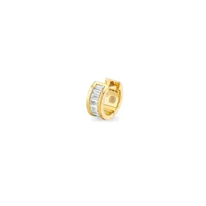 Gold & Diamond Channel Set Baguette Huggie
