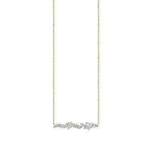 Gold & Diamond Cocktail Short Bar Necklace
