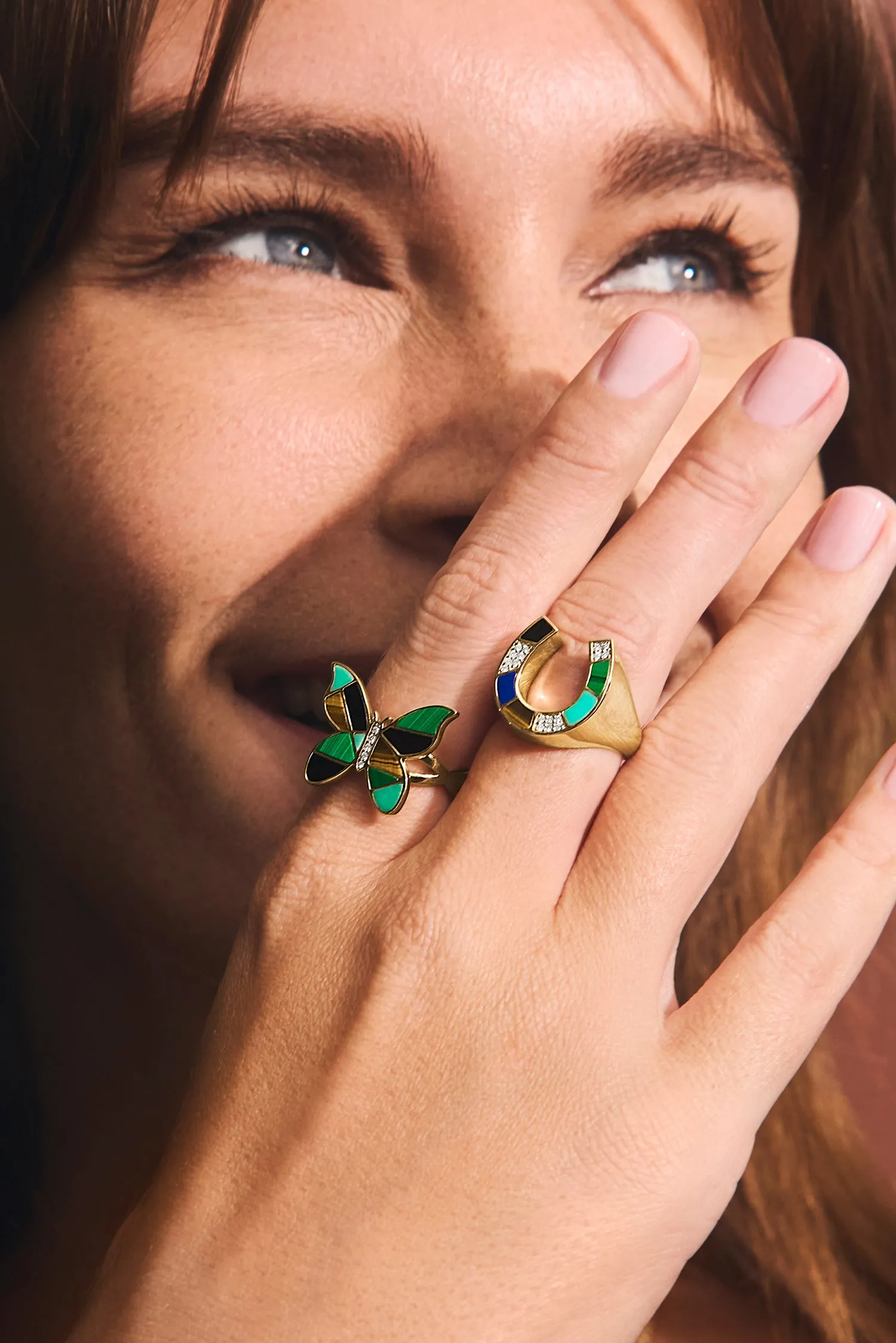 Gold & Diamond Mosaic Horseshoe Ring