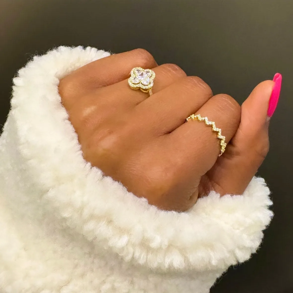 Gold Crown Diamond Ring