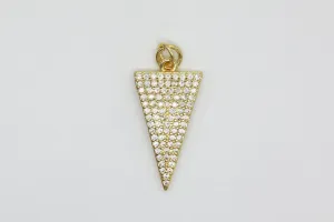 Gold Pave Arrowhead Charm