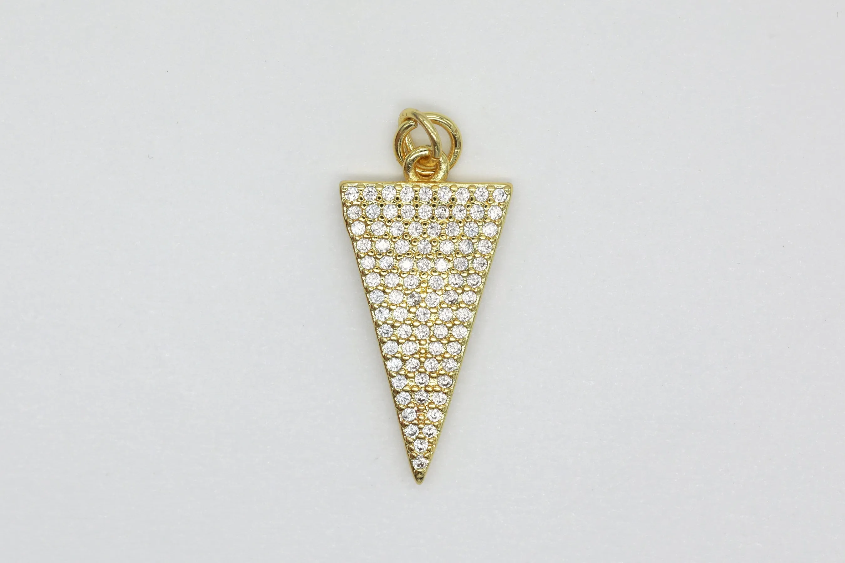 Gold Pave Arrowhead Charm