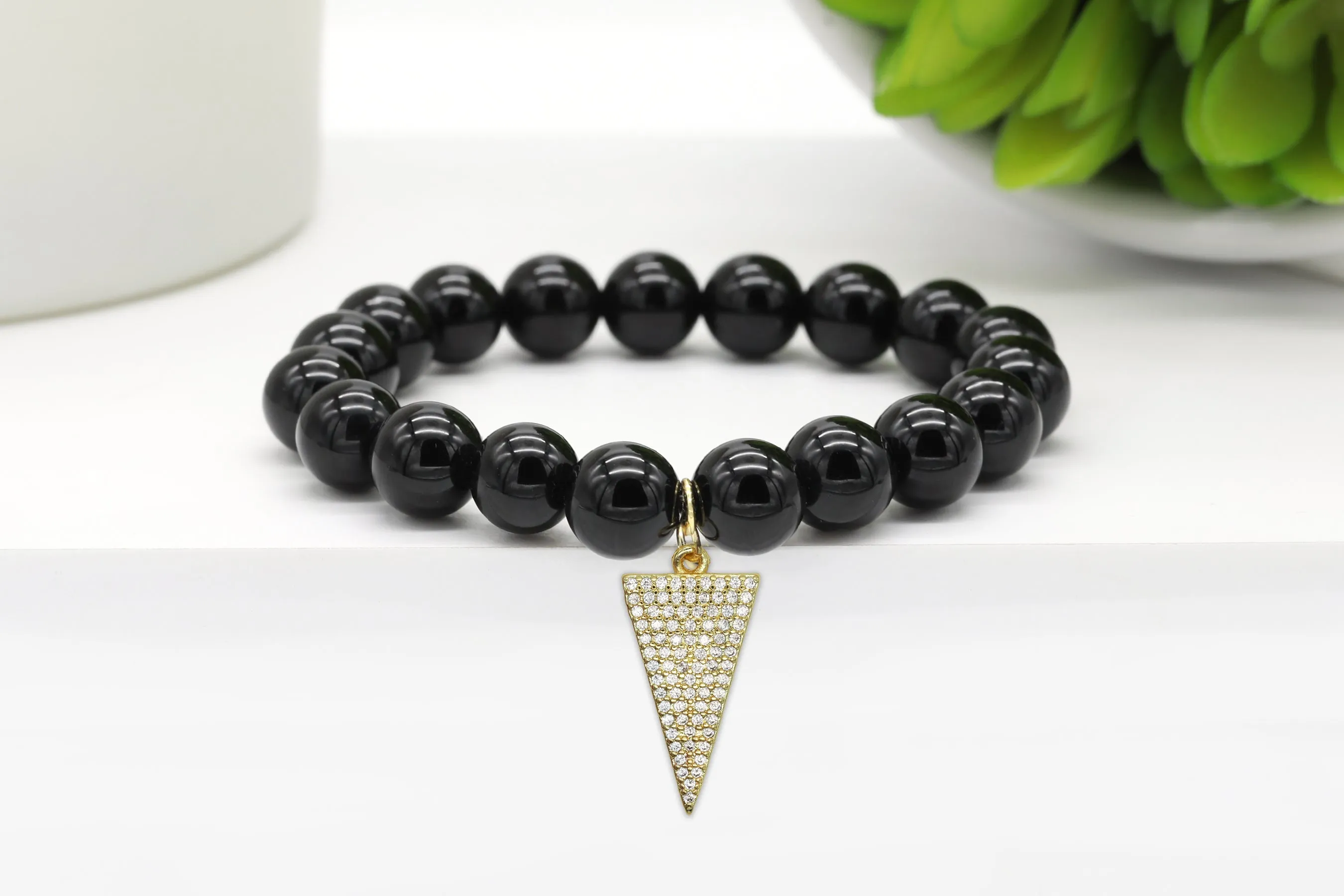 Gold Pave Arrowhead Charm