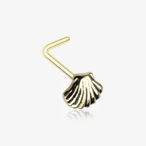 Golden Ariel's Shell Icon L-Shaped Nose Ring
