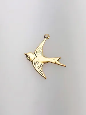 Gorgeous 14K Gold Fill Bird Charm/Findings w/ Ring, 0.71mm-17.0mm,  Sku #482