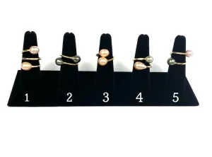 Gorgeous Adjustable 14KGF Edison, Tahitian, and South Sea Pearl Rings, 14K Gold Filled, 14K Gold Fill, Sku: GPR-3