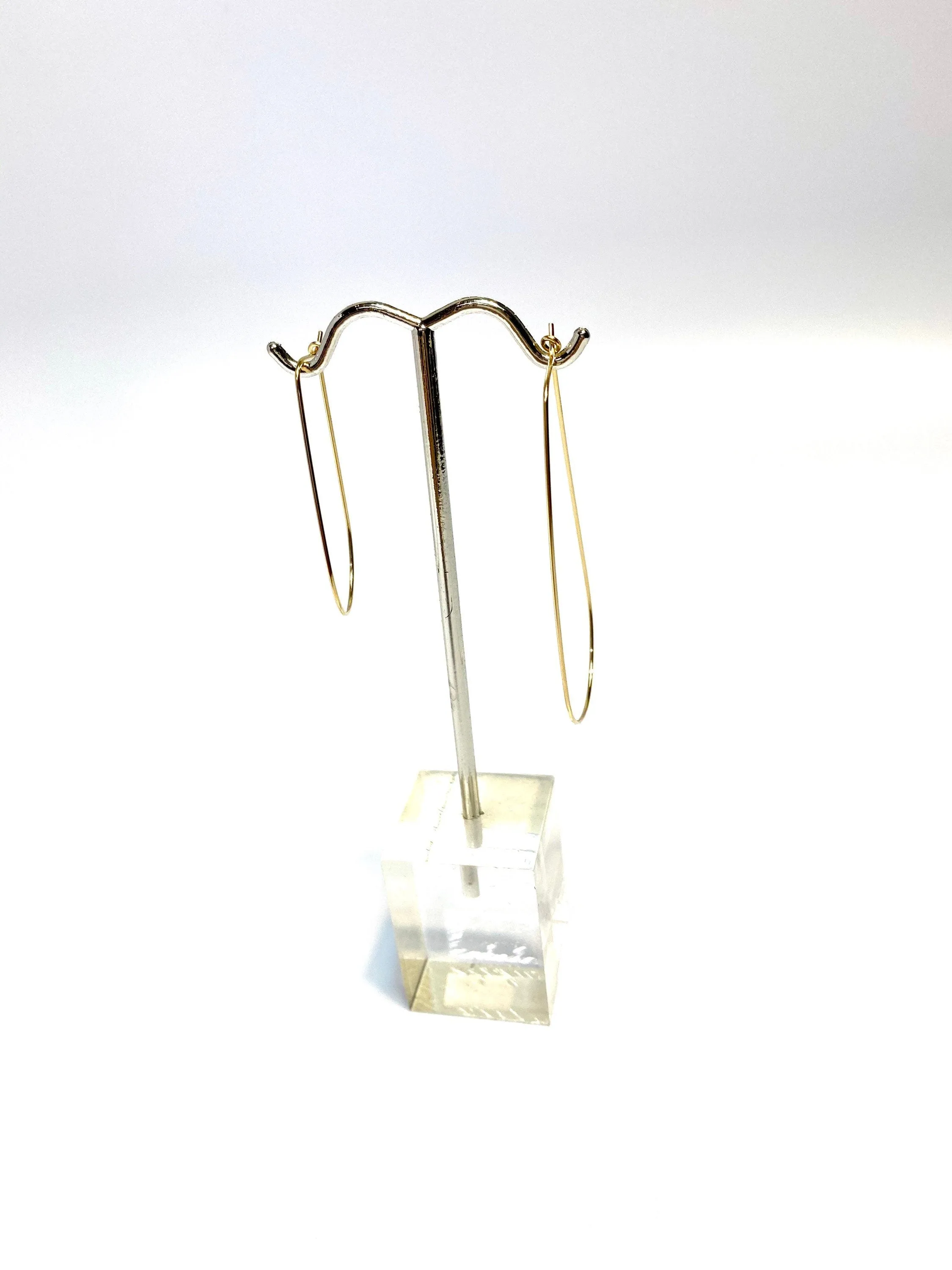 Gorgeous Teardrop Beading Hoops,14K gold filled(14KGF) 17MM X 40MM, 23MM X 60MM