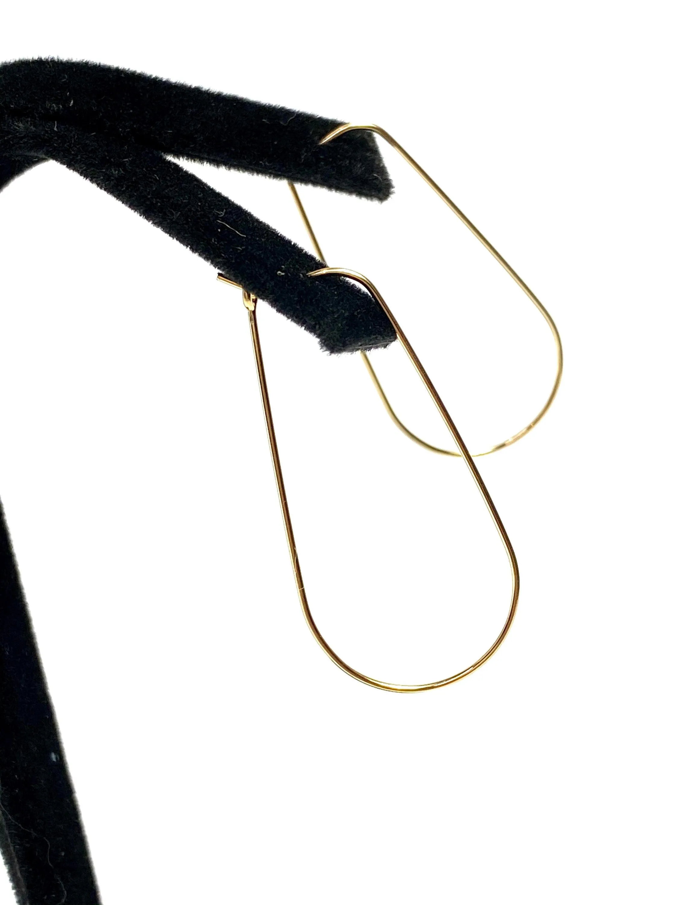 Gorgeous Teardrop Beading Hoops,14K gold filled(14KGF) 17MM X 40MM, 23MM X 60MM