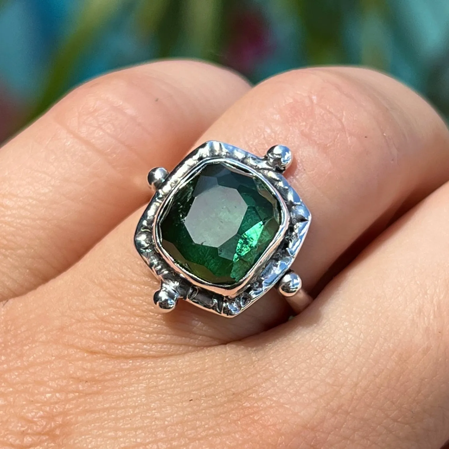 Green Tourmaline Ring- Sz 8