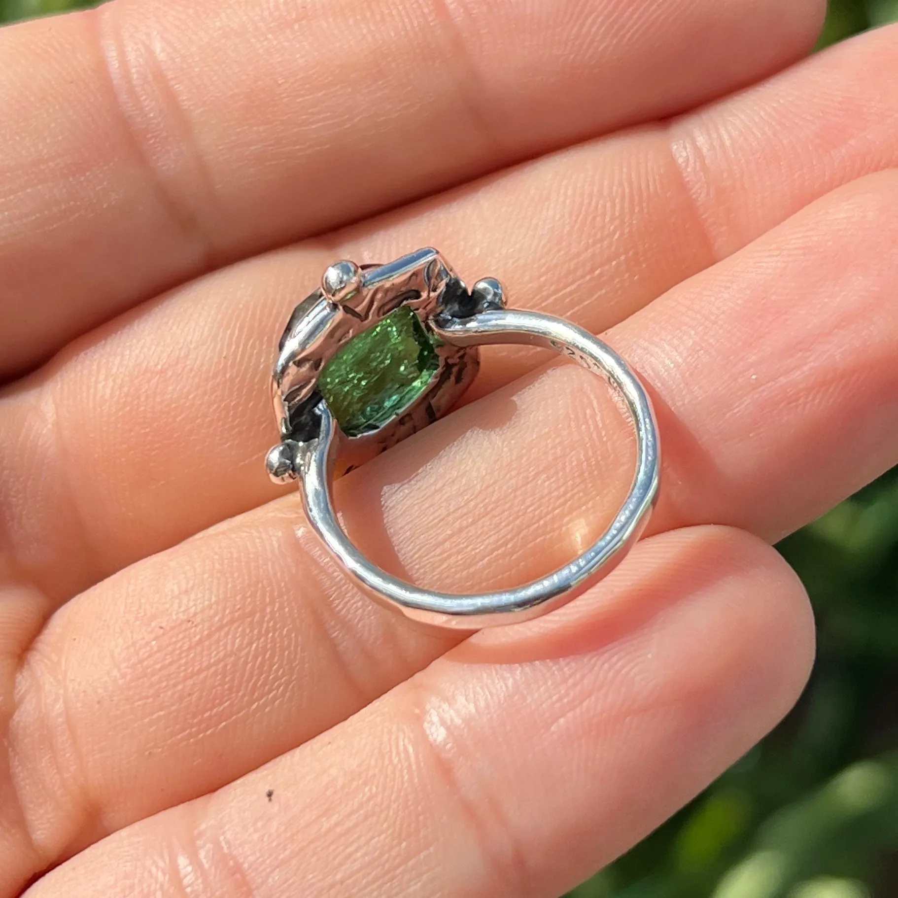 Green Tourmaline Ring- Sz 8