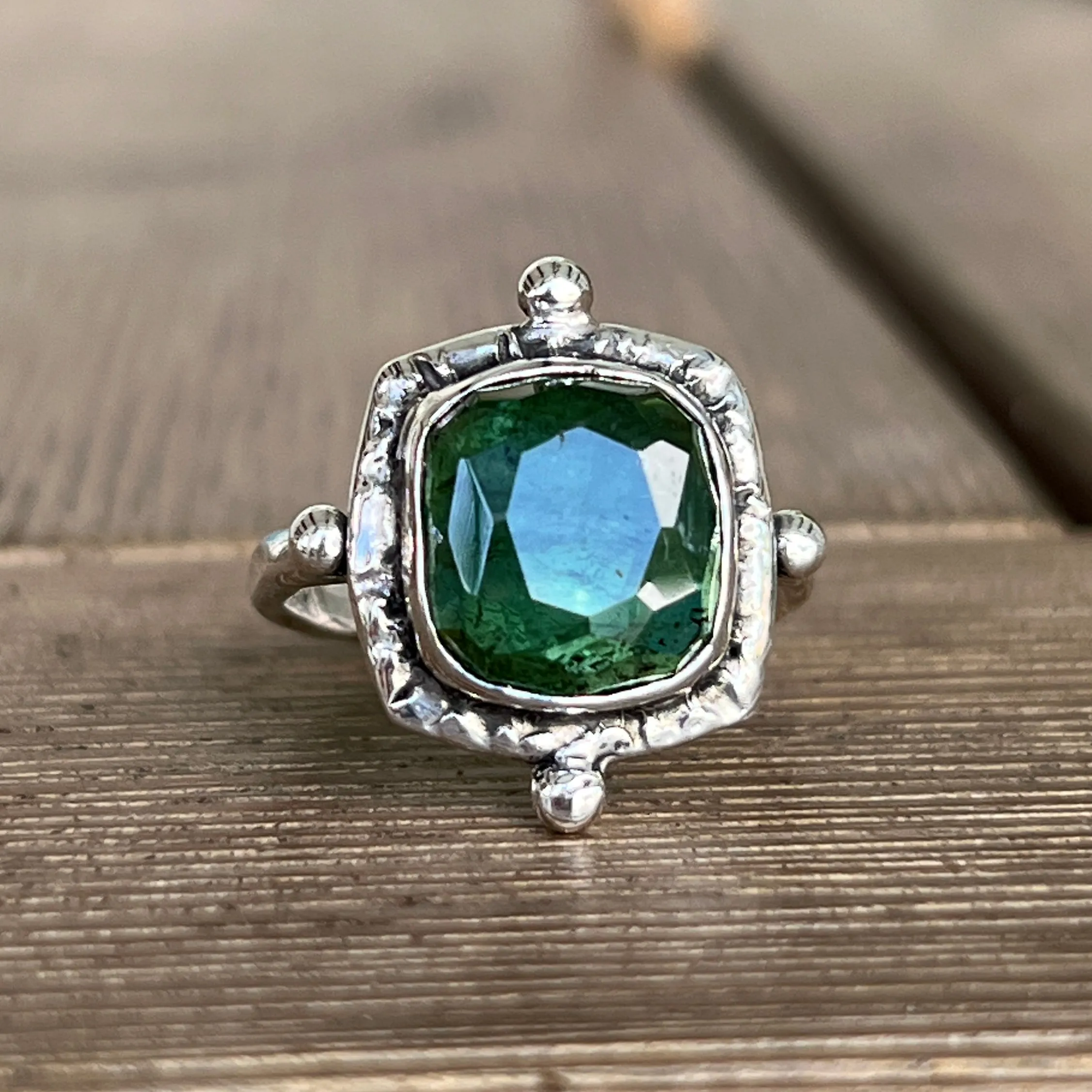 Green Tourmaline Ring- Sz 8