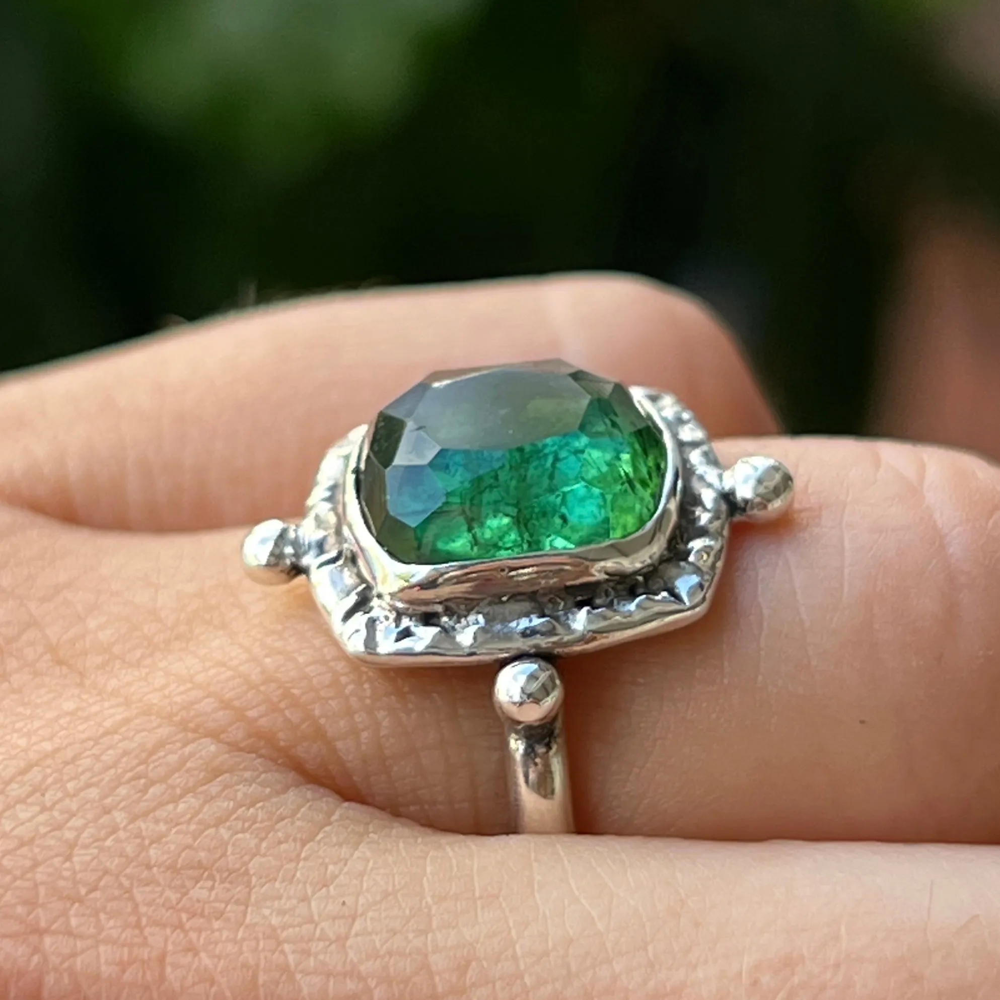 Green Tourmaline Ring- Sz 8