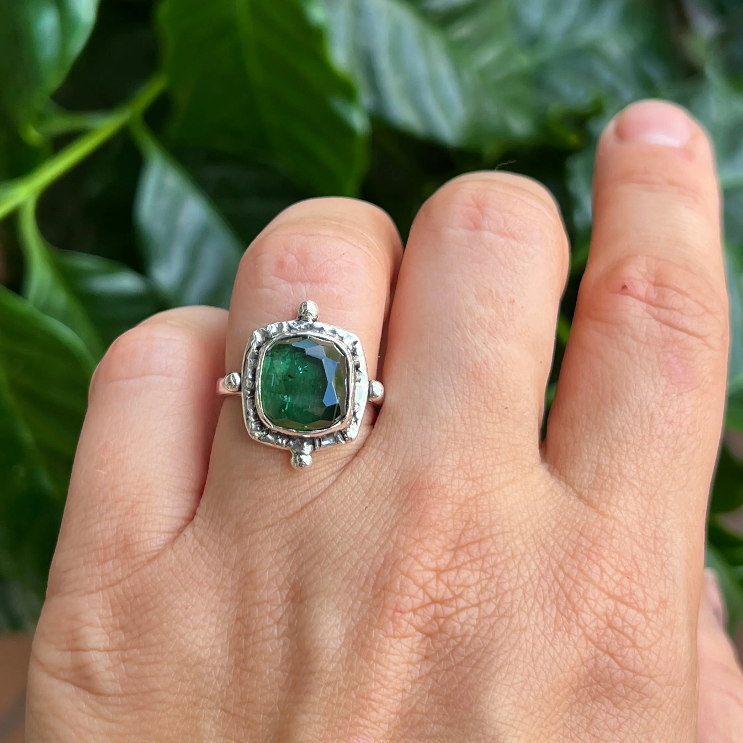Green Tourmaline Ring- Sz 8