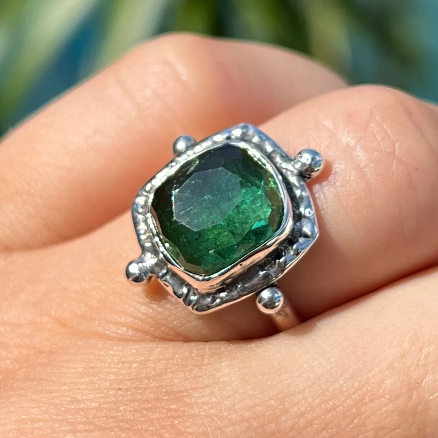 Green Tourmaline Ring- Sz 8
