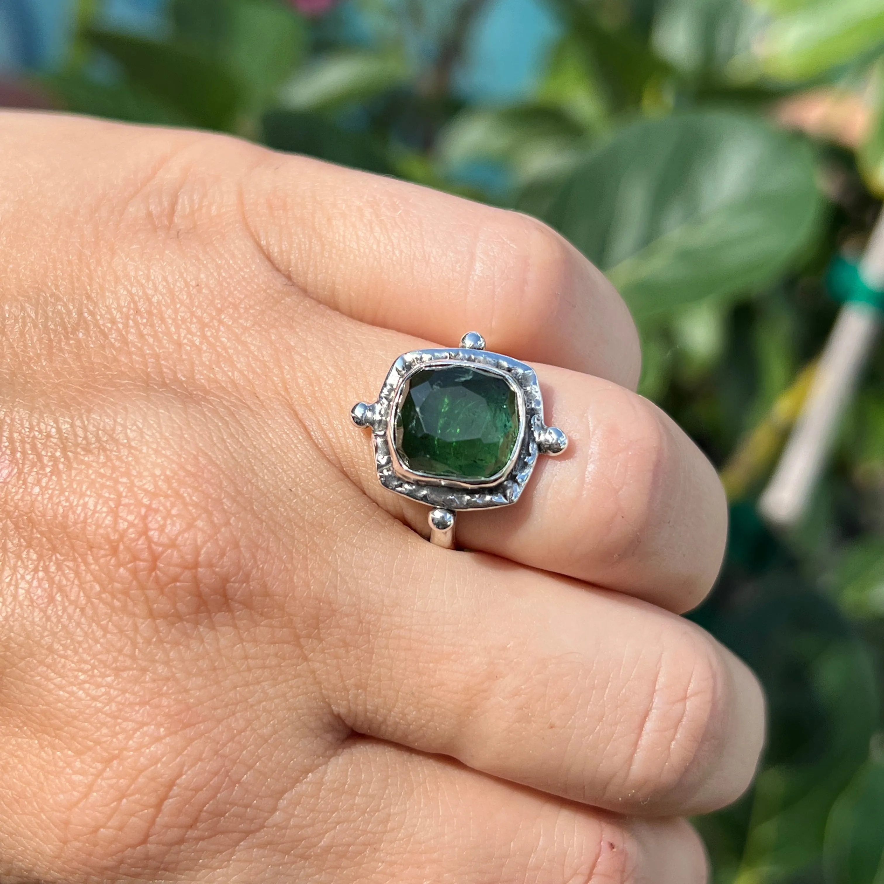 Green Tourmaline Ring- Sz 8