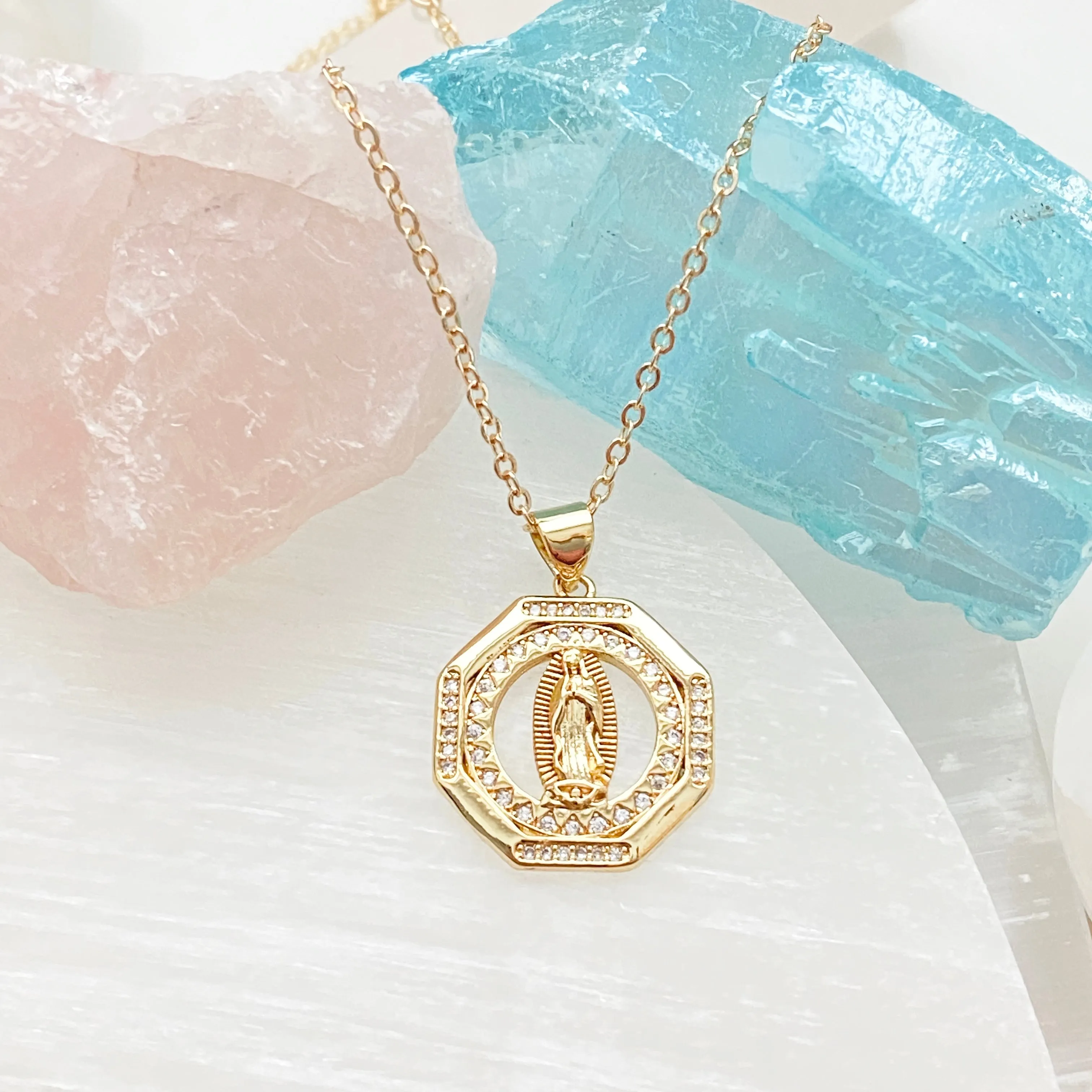 Hail Mary Cubic Zirconia Necklace