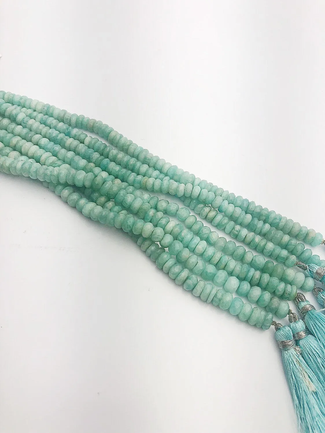 HALF OFF SALE - 7mm Amazonite Faceted Gemstone Beads, Full Strand, Semi Precious Gemstone, 8" (#13)