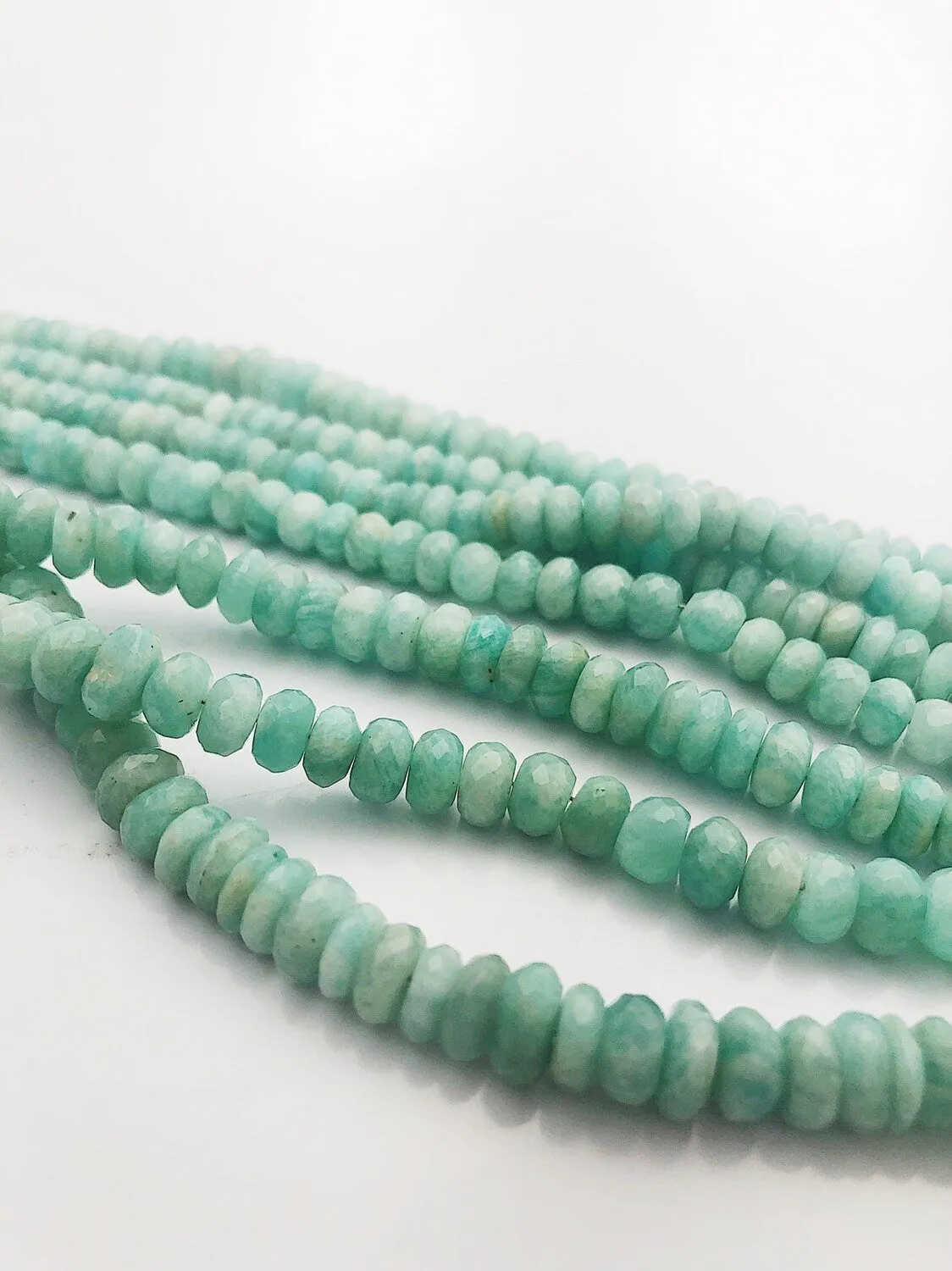 HALF OFF SALE - 7mm Amazonite Faceted Gemstone Beads, Full Strand, Semi Precious Gemstone, 8" (#13)