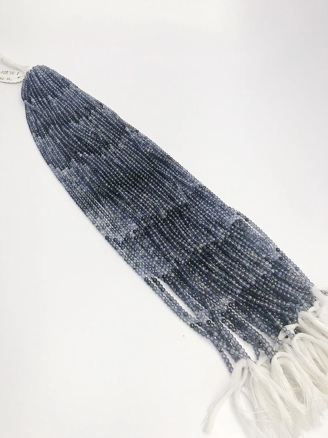 HALF OFF SALE - Blue Iolite Shaded Ombre Gemstone Beads, Full Strand, Semi Precious Gemstone, 13"