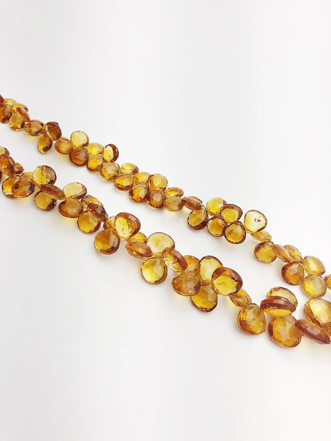 HALF OFF SALE - Citrine Flat Faceted Round Gemstone Beads, Full Strand, Semi Precious Gemstone, 8"