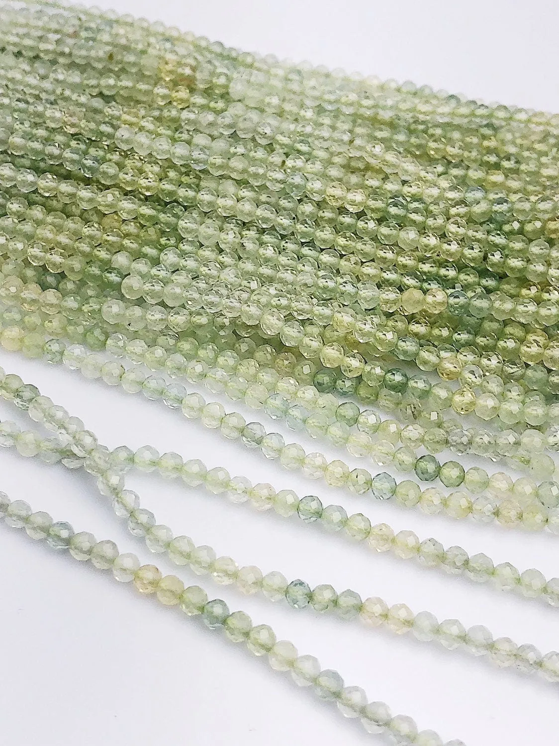 HALF OFF SALE - Prehnite Gemstone Beads, Full Strand, Semi Precious Gemstone, 13"