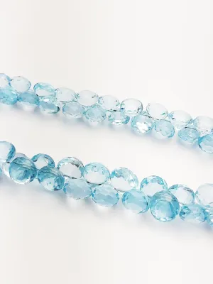 HALF OFF SALE - Sky Quartz Faceted Diamond Shape Gemstone Beads, Full Strand, Semi Precious Gemstone, 8"