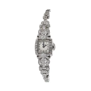 Hamilton 1950's Circa Platinum/ 14KT Diamond Ladies Watch