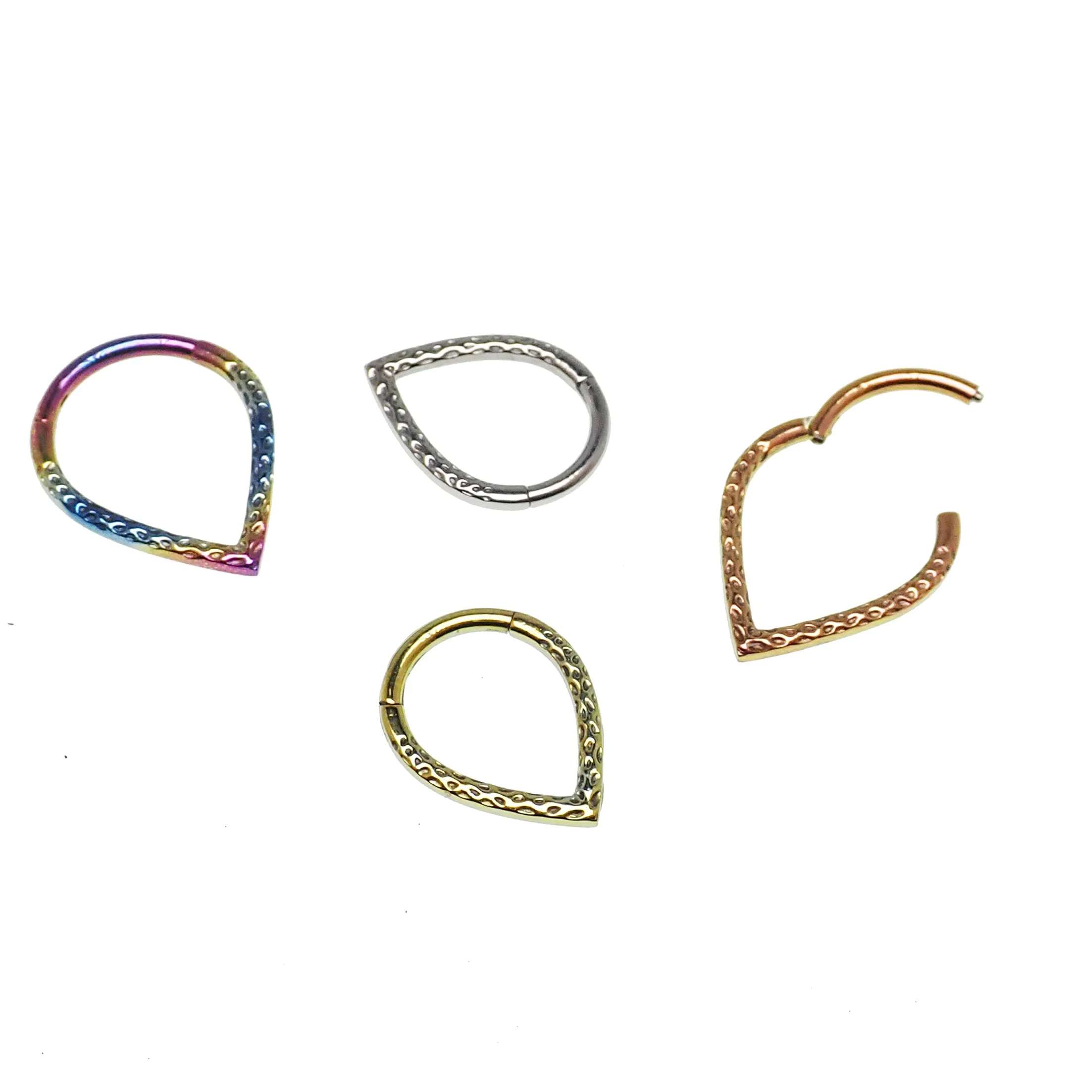 Hammered V Titanium  Clicker 8mm,10mm
