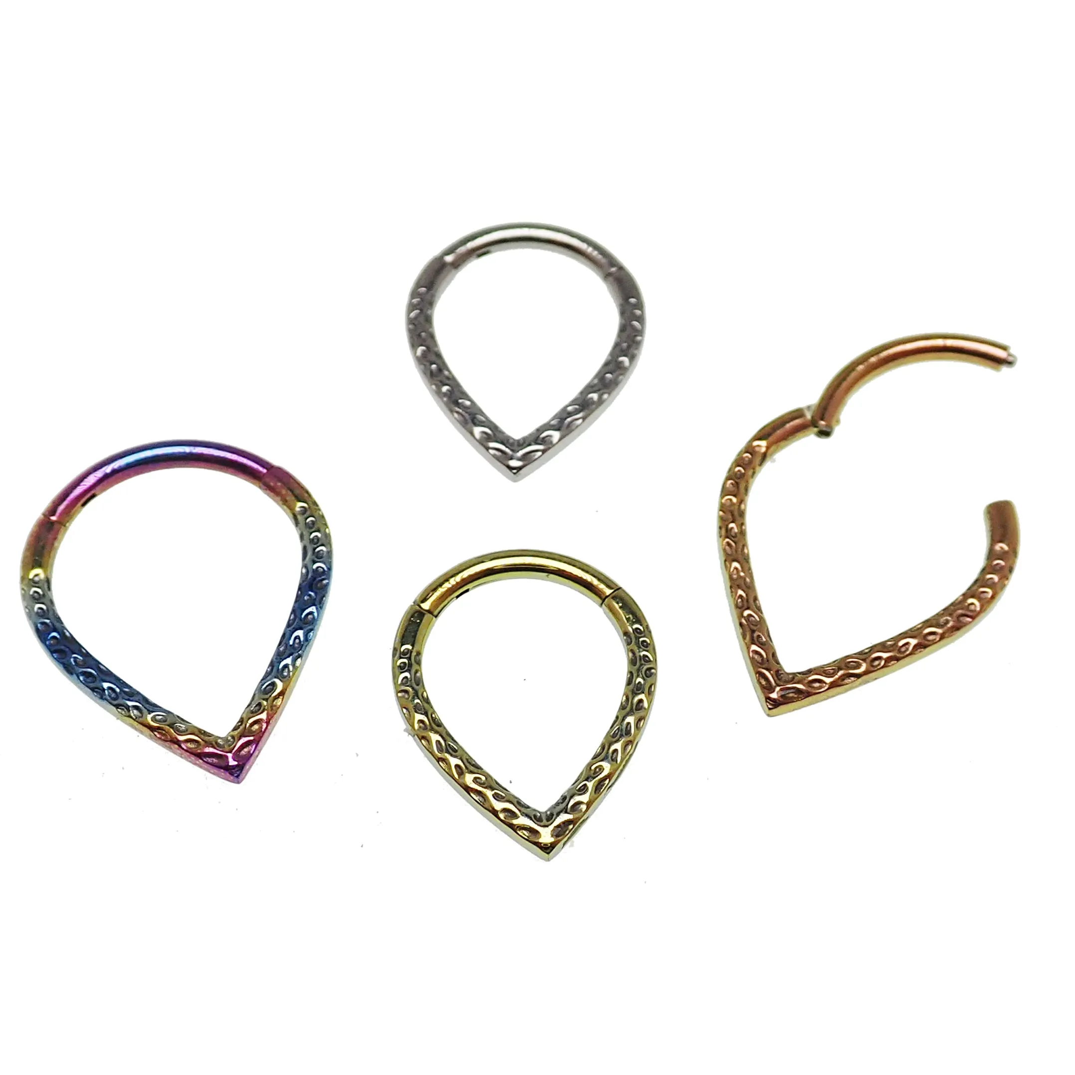 Hammered V Titanium  Clicker 8mm,10mm