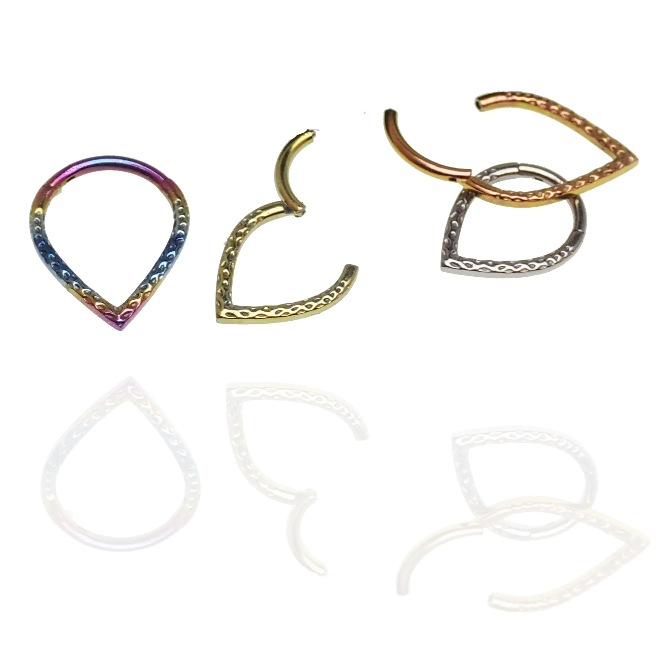Hammered V Titanium  Clicker 8mm,10mm