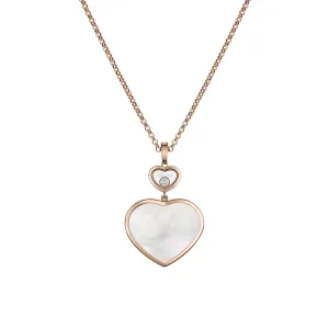 Happy Hearts Ethical Rose Gold Diamonds Mother-Of-Pearl Large Pendant Necklace