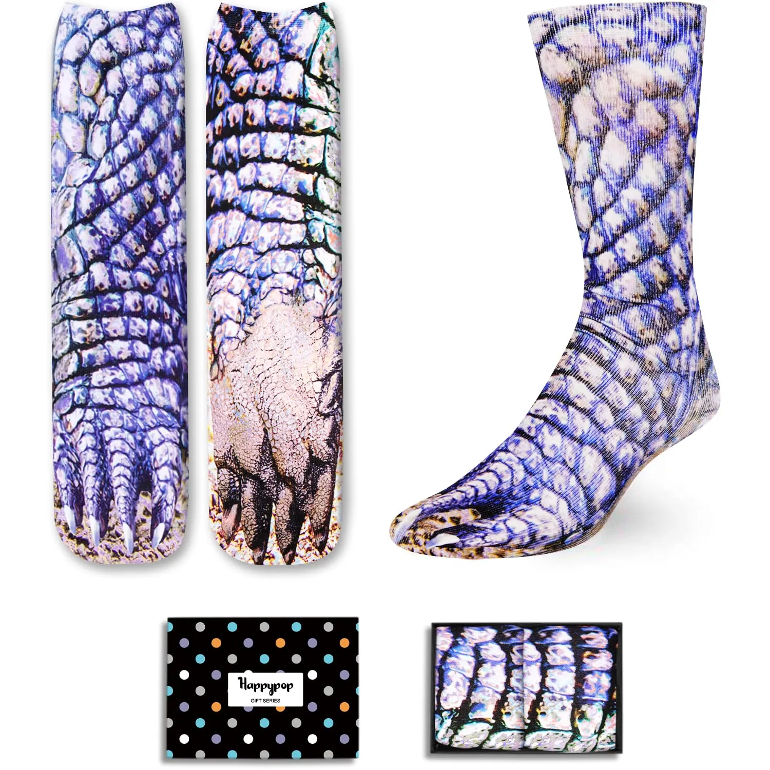 HAPPYPOP Dinosaur Gifts for Adults - Novelty 3D Animal Paw Socks Stocking Stuffers for Adult Women Men Teens, Christmas Gifts