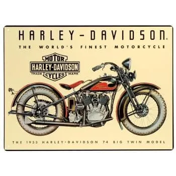 Harley Davidson® 74 Big Twin Embossed Tin Sign 2010011