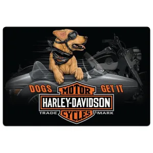 Harley Davidson® Dealer Exclusive Side Dog Embossed Tin Sign 2011311