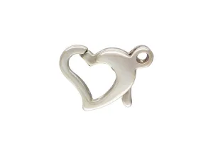 Heart Cast Clasp (9.5x8.0mm), Sterling Silver. #5002070