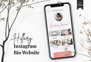 Hillary Instagram Link in Bio Canva Landing Page Website