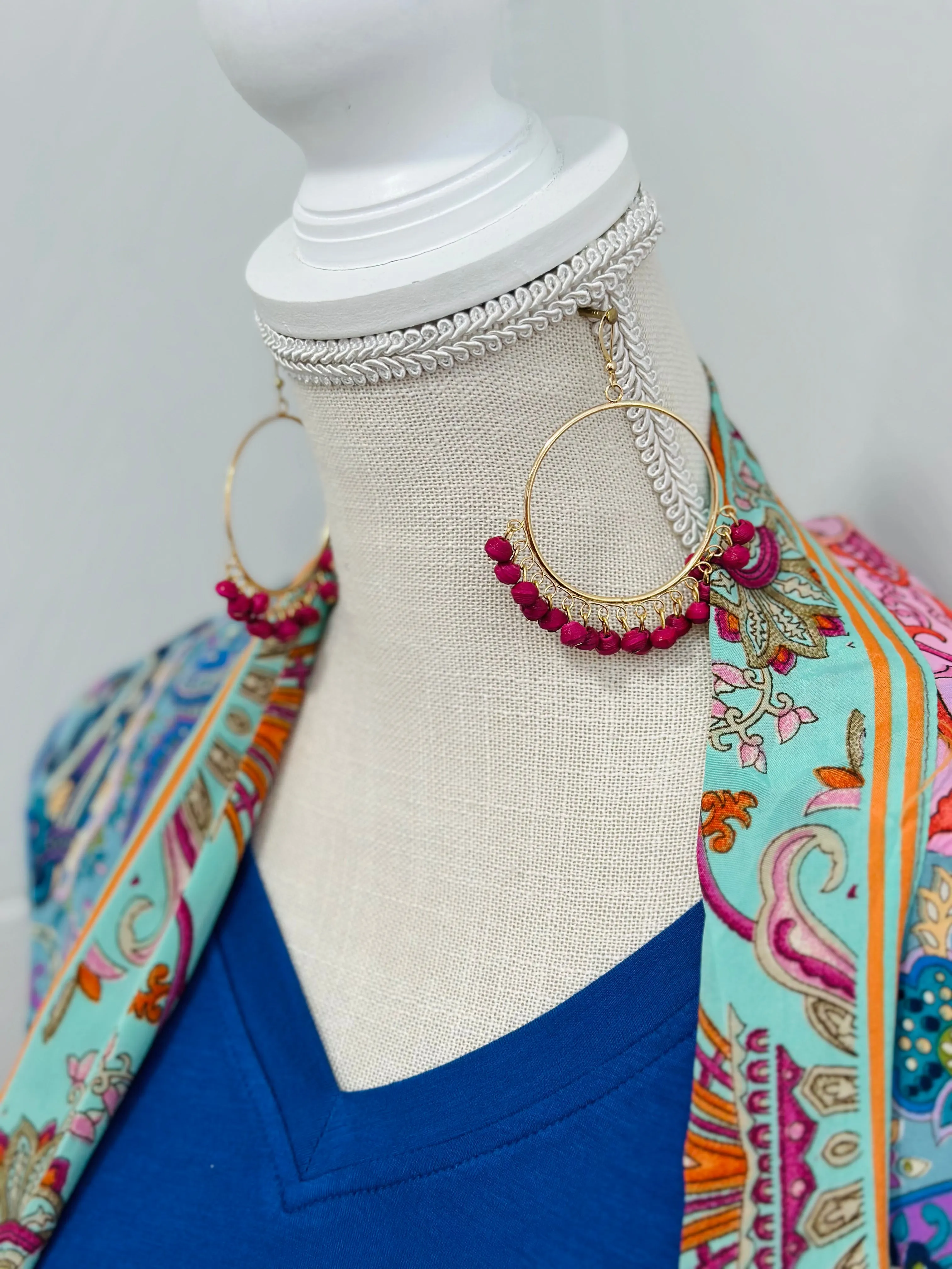 Hula Hoop Earrings {magenta}