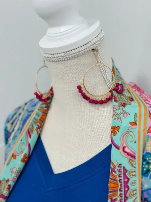 Hula Hoop Earrings {magenta}