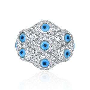Iced Nazar Aegis Ring - Large