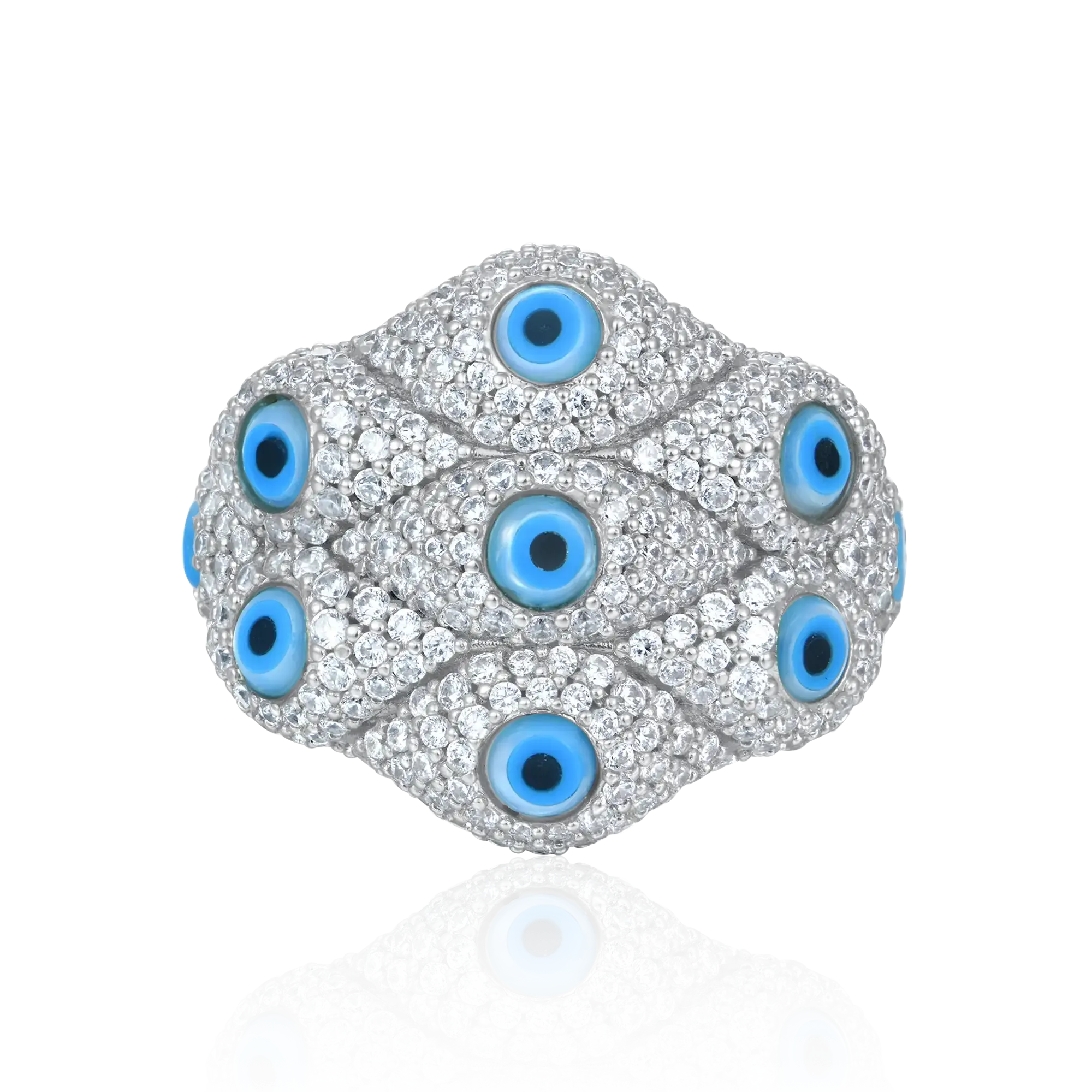 Iced Nazar Aegis Ring - Large