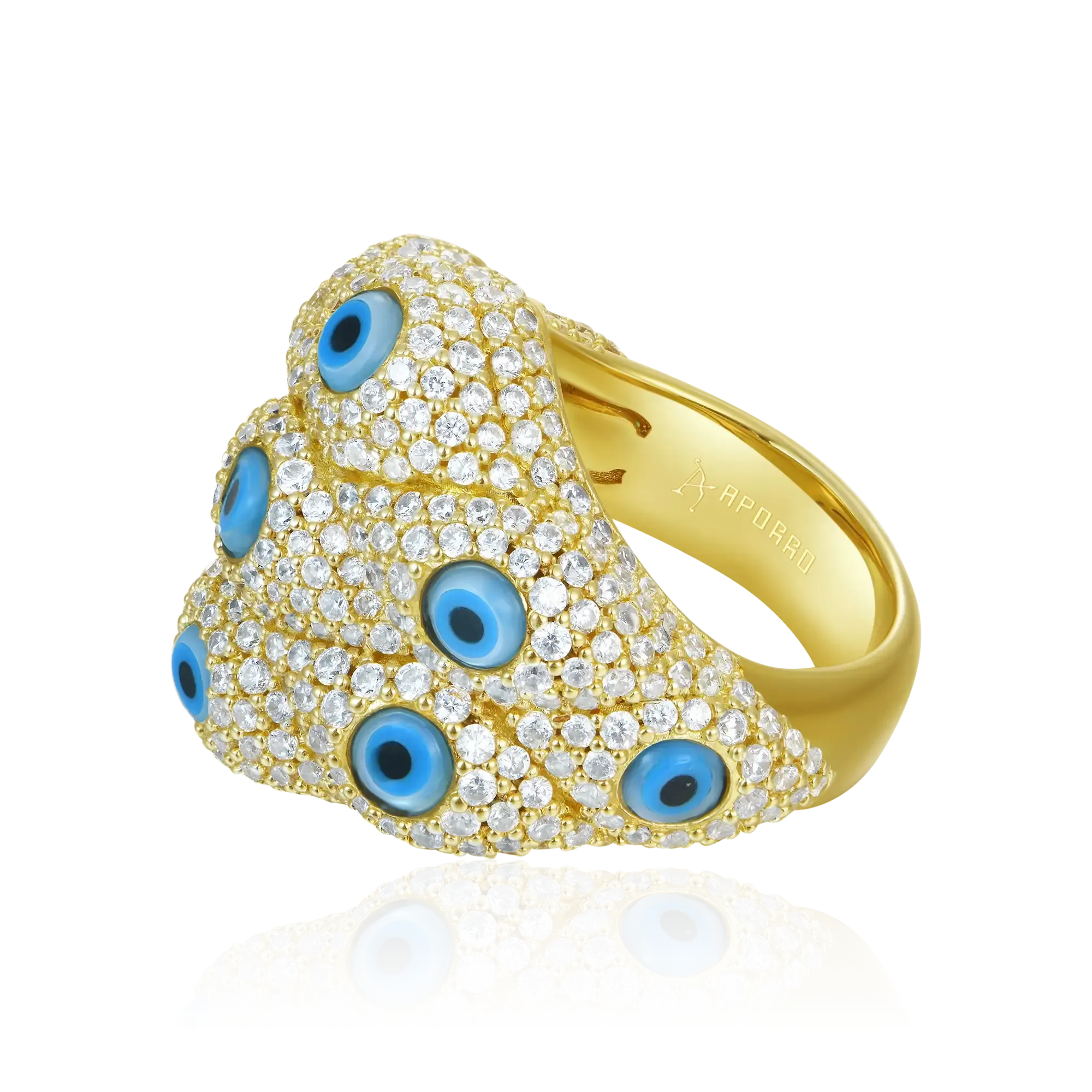 Iced Nazar Aegis Ring - Large