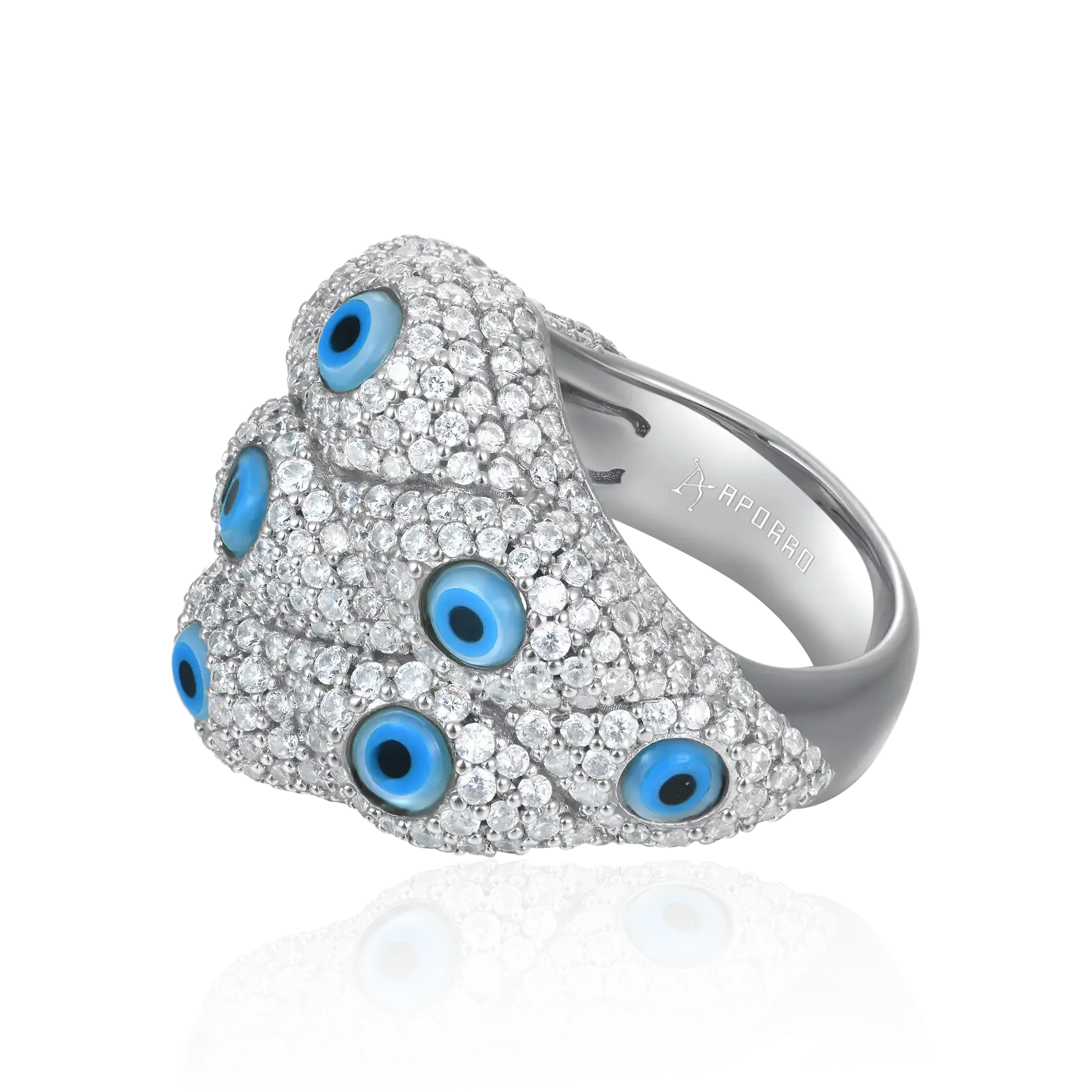 Iced Nazar Aegis Ring - Large