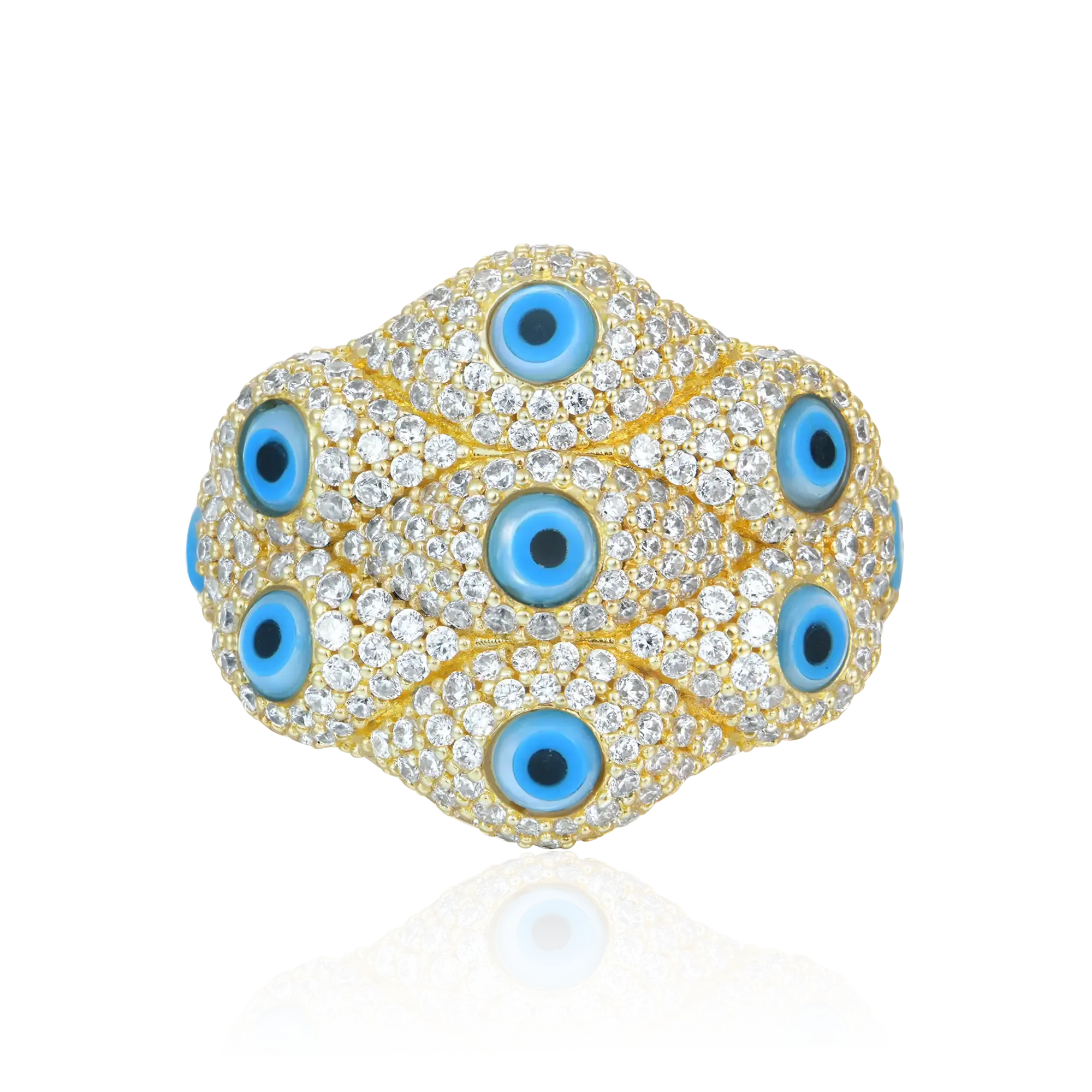 Iced Nazar Aegis Ring - Large
