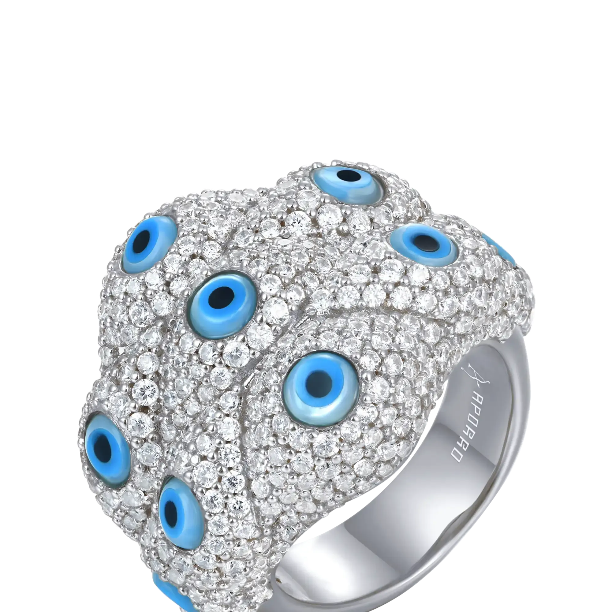 Iced Nazar Aegis Ring - Large