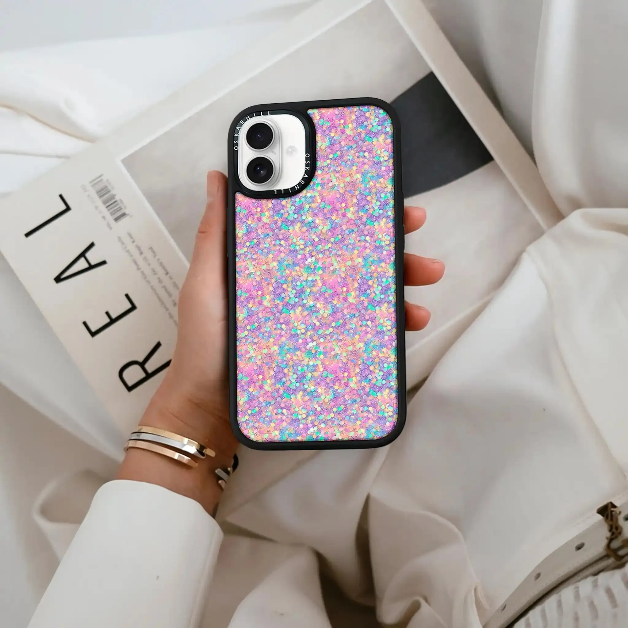 iPhone 16 Case Elite — Rainbow Dream Glitter