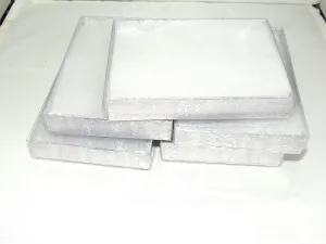 Jewelry Boxes Clear Lid Silver Textured Cotton Filled