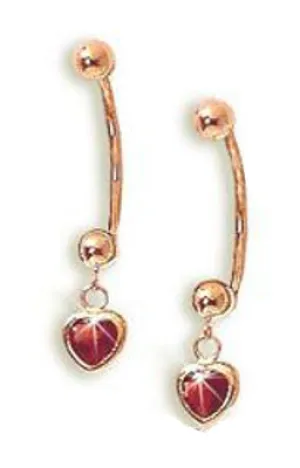 Jose Jay 14k Gold and Garnet Demi-Hoop Earrings, Cioro S134-GA